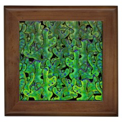 Green Corals Framed Tiles by Valentinaart