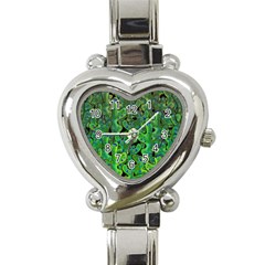 Green Corals Heart Italian Charm Watch by Valentinaart