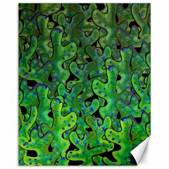 Green Corals Canvas 11  X 14   by Valentinaart