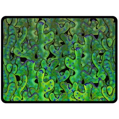 Green Corals Fleece Blanket (large)  by Valentinaart