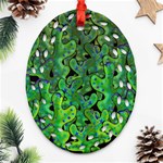 Green corals Oval Filigree Ornament (2-Side)  Front