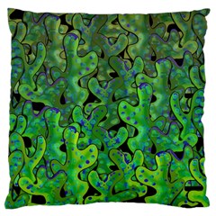 Green Corals Large Cushion Case (two Sides) by Valentinaart