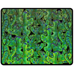 Green Corals Double Sided Fleece Blanket (medium)  by Valentinaart