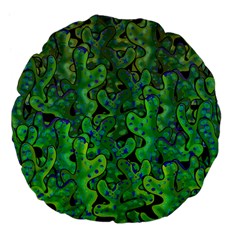 Green Corals Large 18  Premium Flano Round Cushions by Valentinaart