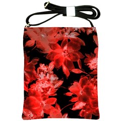 Red Flower  Shoulder Sling Bags by Brittlevirginclothing