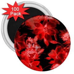 Red Flower  3  Magnets (100 Pack) by Brittlevirginclothing