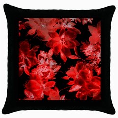 Red Flower  Throw Pillow Case (black) by Brittlevirginclothing