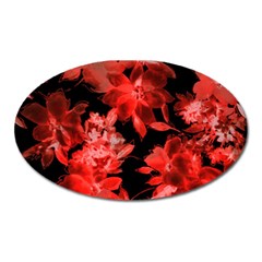 Red Flower  Oval Magnet by Brittlevirginclothing