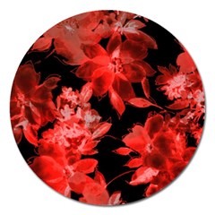 Red Flower  Magnet 5  (round) by Brittlevirginclothing