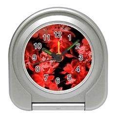 Red Flower  Travel Alarm Clocks by Brittlevirginclothing