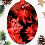 red flower  Oval Ornament (Two Sides) Front