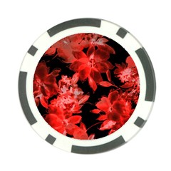 Red Flower  Poker Chip Card Guards by Brittlevirginclothing