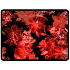 Red Flower  Fleece Blanket (large)  by Brittlevirginclothing