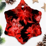 red flower  Snowflake Ornament (2-Side) Back