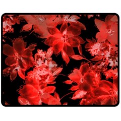 Red Flower  Double Sided Fleece Blanket (medium)  by Brittlevirginclothing