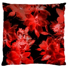 Red Flower  Large Flano Cushion Case (one Side) by Brittlevirginclothing