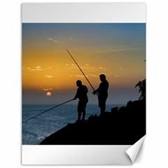 Two Men Fishing At Shore Canvas 18  X 24   by dflcprints