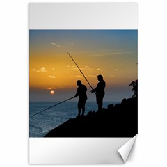 Two Men Fishing At Shore Canvas 20  X 30   by dflcprints