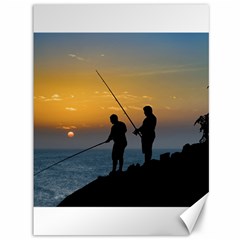 Two Men Fishing At Shore Canvas 36  X 48   by dflcprints