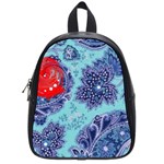 Red pearled roses School Bags (Small)  Front