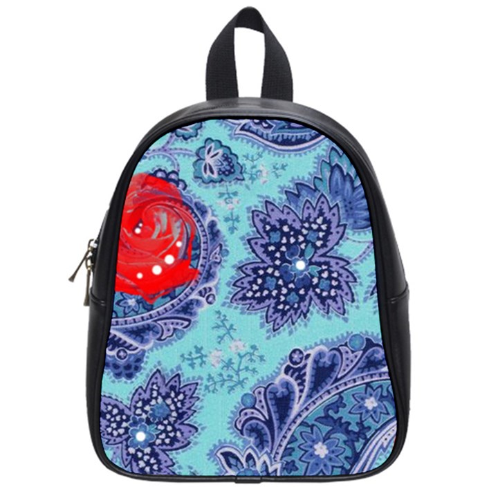 Red pearled roses School Bags (Small) 