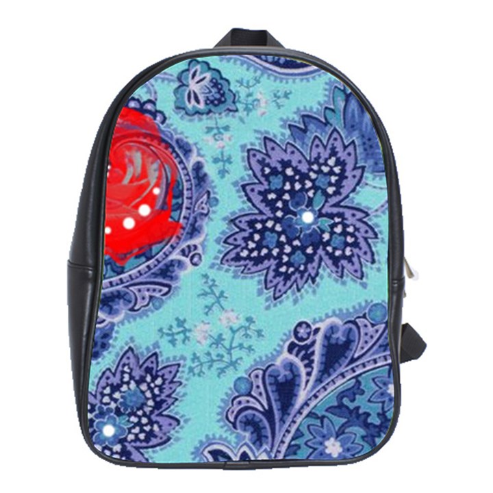 Red pearled roses School Bags (XL) 