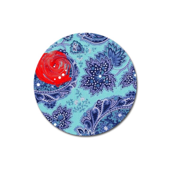 Red pearled roses  Magnet 3  (Round)