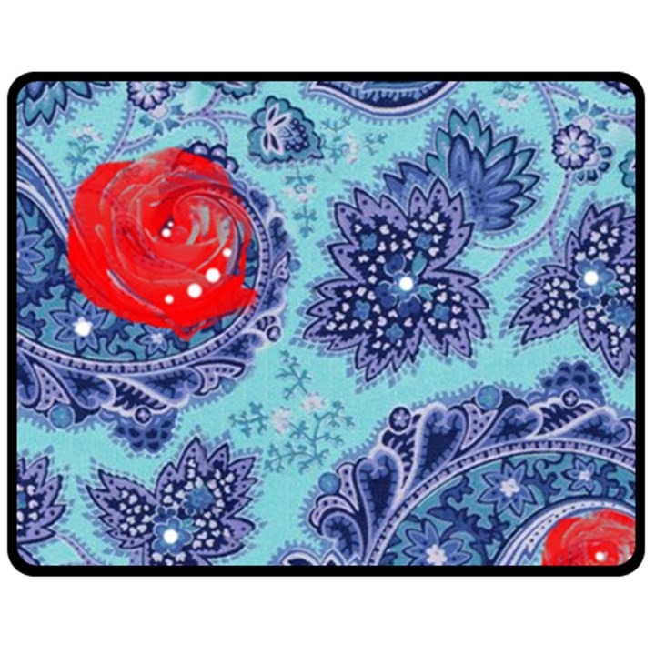 Red pearled roses  Fleece Blanket (Medium) 