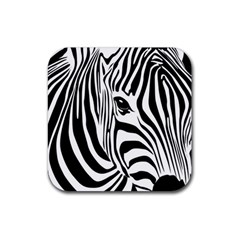 Animal Cute Pattern Art Zebra Rubber Coaster (square)  by Amaryn4rt