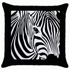 Animal Cute Pattern Art Zebra Throw Pillow Case (black) by Amaryn4rt