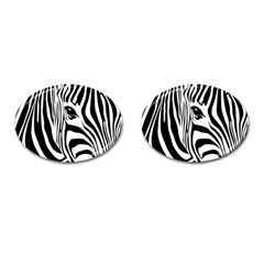 Animal Cute Pattern Art Zebra Cufflinks (oval) by Amaryn4rt