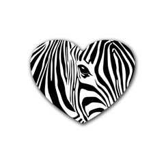 Animal Cute Pattern Art Zebra Heart Coaster (4 Pack)  by Amaryn4rt