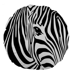 Animal Cute Pattern Art Zebra Large 18  Premium Round Cushions by Amaryn4rt