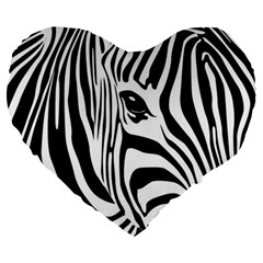 Animal Cute Pattern Art Zebra Large 19  Premium Heart Shape Cushions by Amaryn4rt