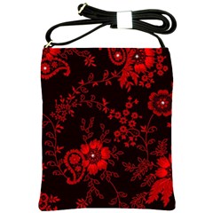 Small Red Roses Shoulder Sling Bags by Brittlevirginclothing