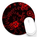 Small Red Roses Round Mousepads Front