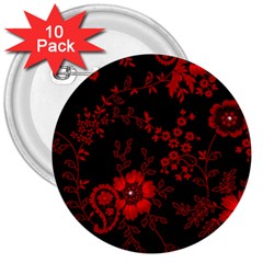 Small Red Roses 3  Buttons (10 Pack)  by Brittlevirginclothing