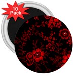 Small Red Roses 3  Magnets (10 pack)  Front