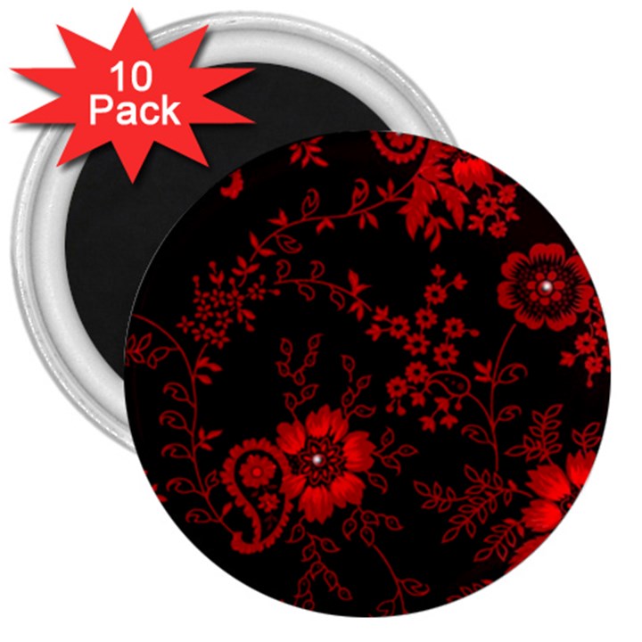 Small Red Roses 3  Magnets (10 pack) 