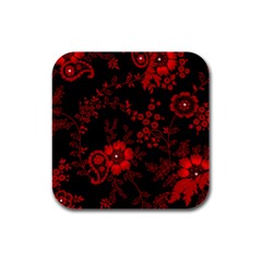 Small Red Roses Rubber Square Coaster (4 Pack)  by Brittlevirginclothing