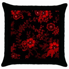 Small Red Roses Throw Pillow Case (black) by Brittlevirginclothing