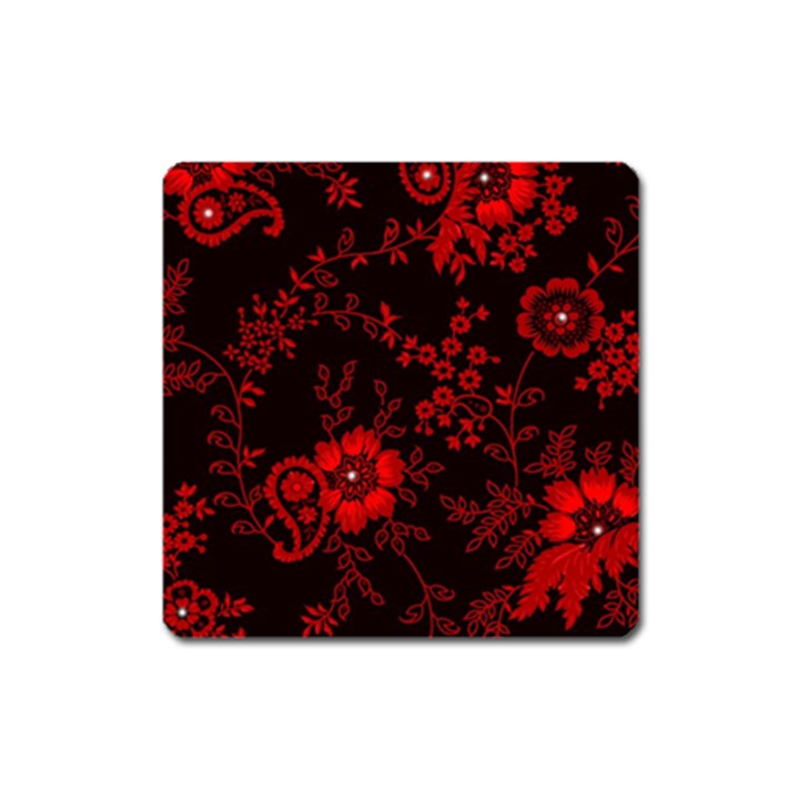 Small Red Roses Square Magnet