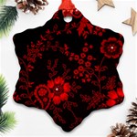 Small Red Roses Snowflake Ornament (2-Side) Back