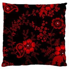 Small Red Roses Large Cushion Case (one Side) by Brittlevirginclothing