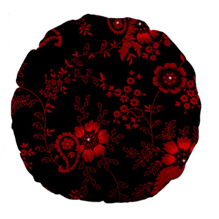 Small Red Roses Large 18  Premium Flano Round Cushions