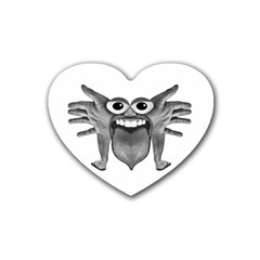 Body Part Monster Illustration Rubber Coaster (heart)  by dflcprints