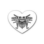 Body Part Monster Illustration Rubber Coaster (Heart)  Front