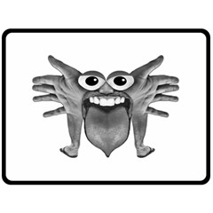 Body Part Monster Illustration Fleece Blanket (large)  by dflcprints