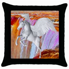 Pegasus Throw Pillow Case (black) by icarusismartdesigns