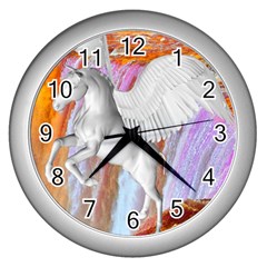 Pegasus Wall Clocks (silver)  by icarusismartdesigns